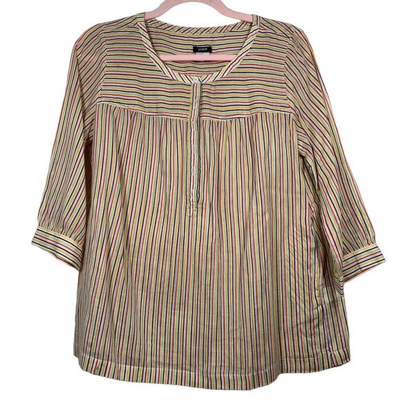 J.CREW Colorful Striped Long Sleeve Blouse Medium - Picture 1 of 8
